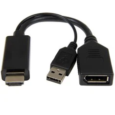 HDMI Mus DisplayPort Converter MSLFORCES HDMI Mus DP Adapter Nrog USB fais fab - 4K * 2K / 30Hz Resolution
